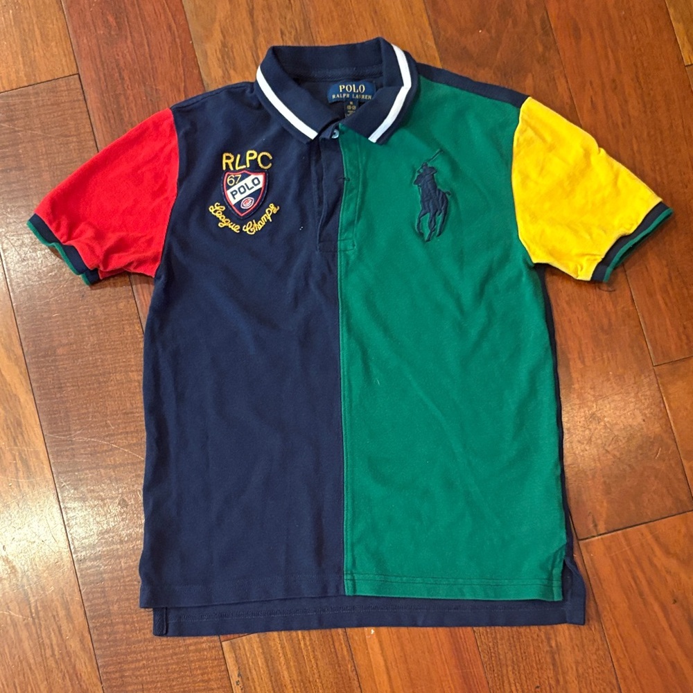 Polo by Ralph Lauren Boys Colorblock Polo Shirt - Navy, Green, Red, Yellow